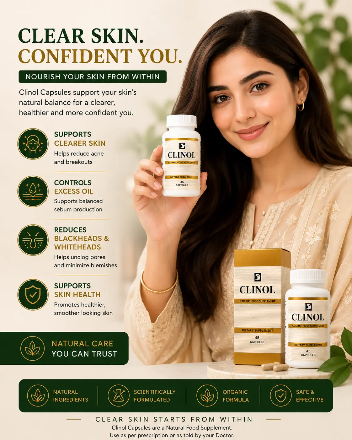 Healthy clear skin lifestyle support