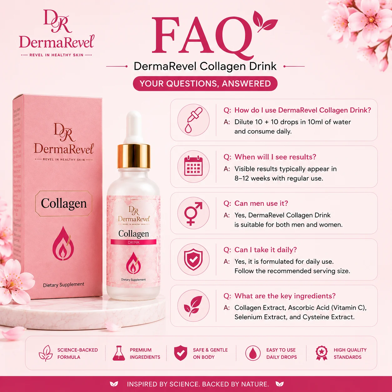 Frequently asked questions about Derma Revel Collagen Drink