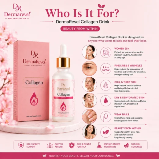 dermarevel-collagen-drink-who-is-it-for Derma Revel Collagen Drink for women with dull skin fine lines dry skin and weak nails