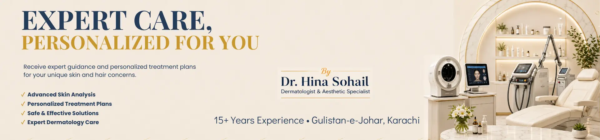 Expert dermatology consultation with Dr Hina Sohail in Gulistan e Johar Karachi