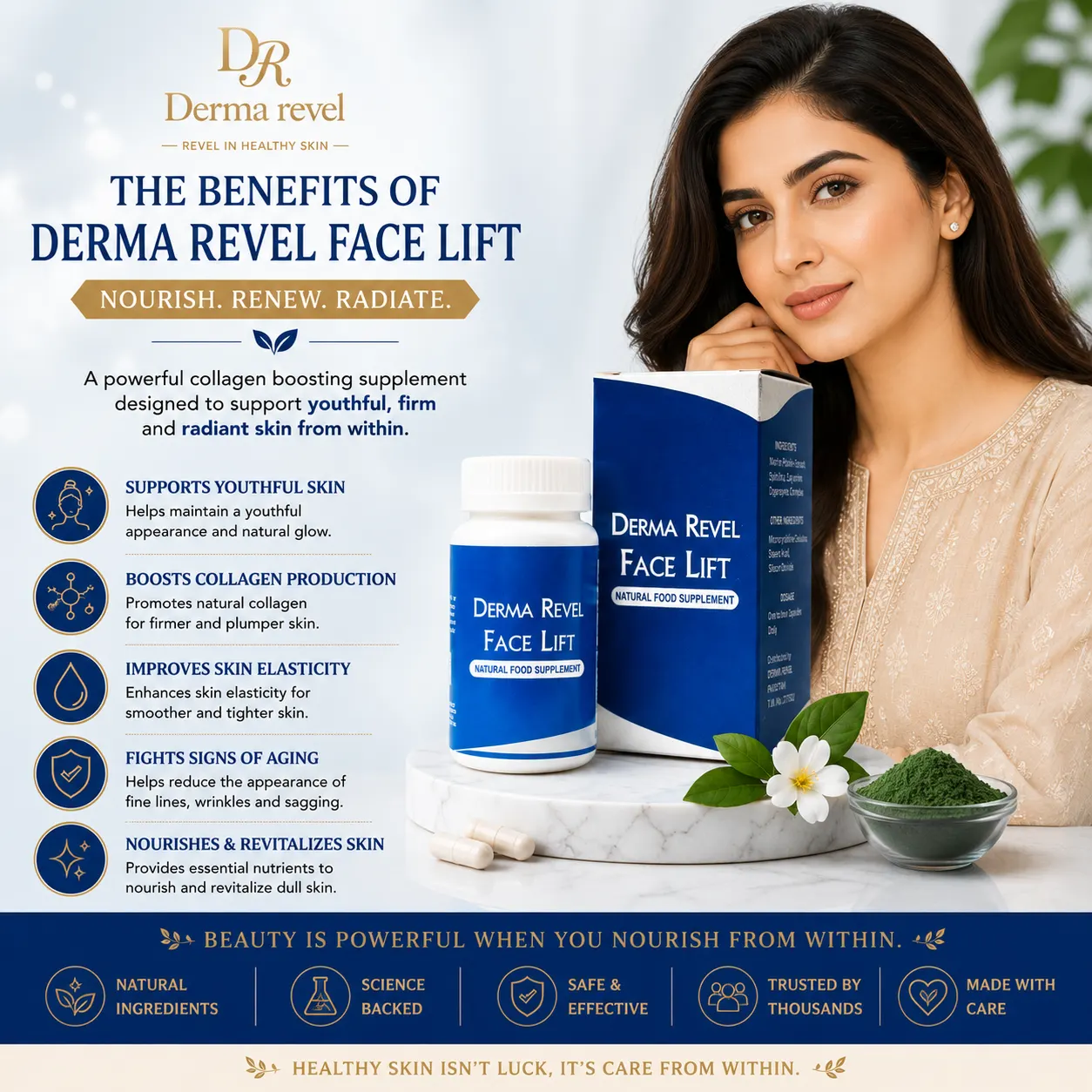 Face Lift Capsules Pakistan benefits for collagen support skin elasticity and youthful skin
