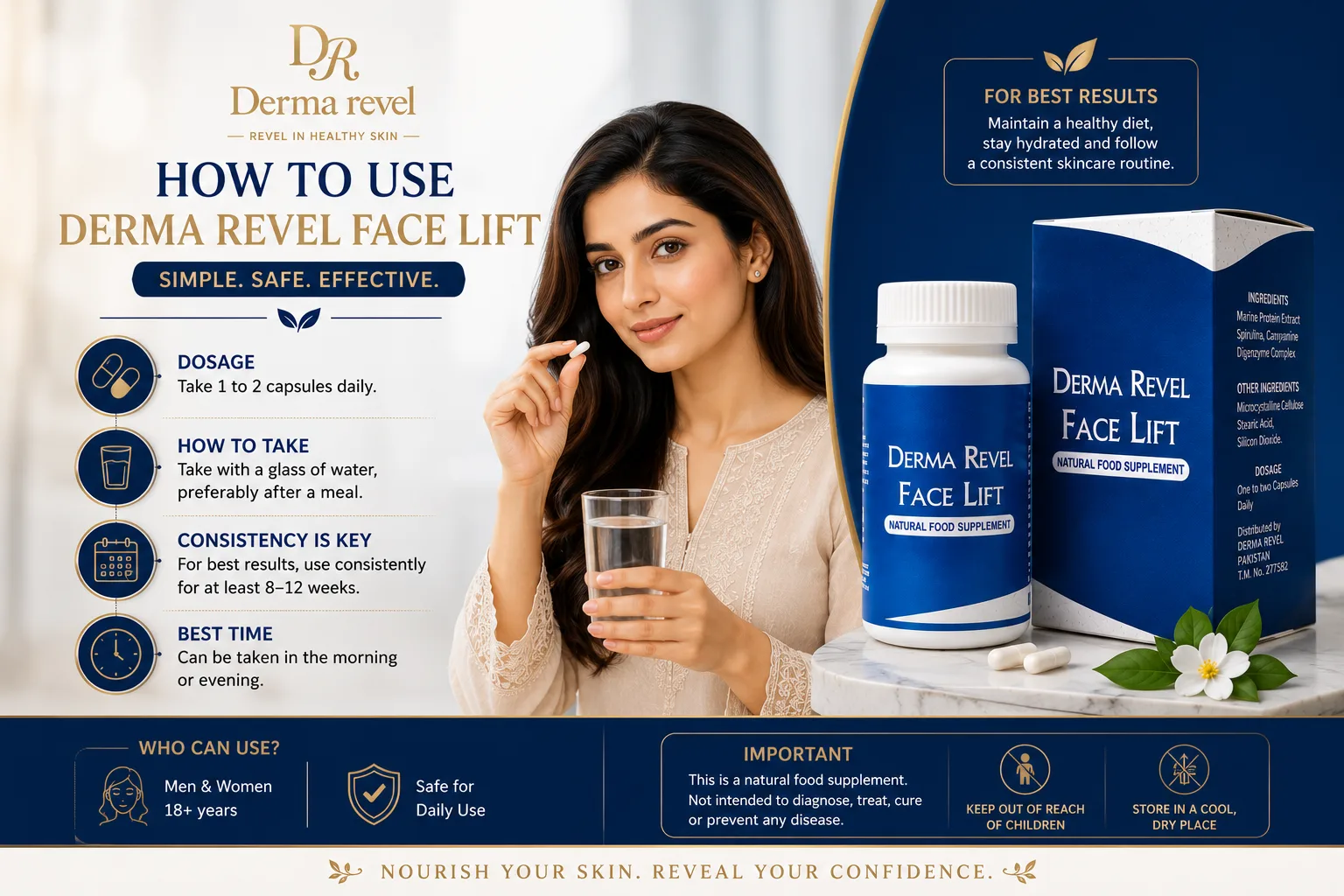 How to use Face Lift Capsules Pakistan dosage and daily usage instructions