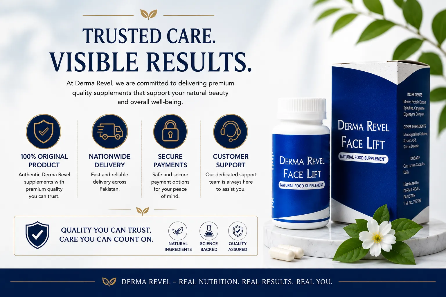 Derma Revel Face Lift trusted collagen supplement with nationwide delivery across Pakistan
