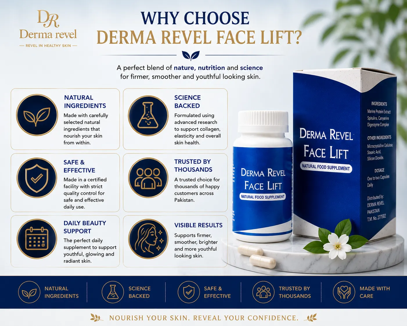 Why choose Derma Revel Face Lift collagen supplement for skin wellness and beauty support