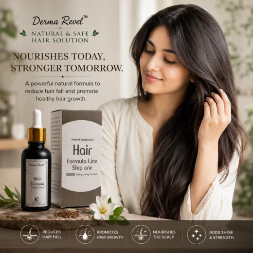 Hair Wellness Lifestyle Image Woman enjoying healthy hair with Hair Formula Step One