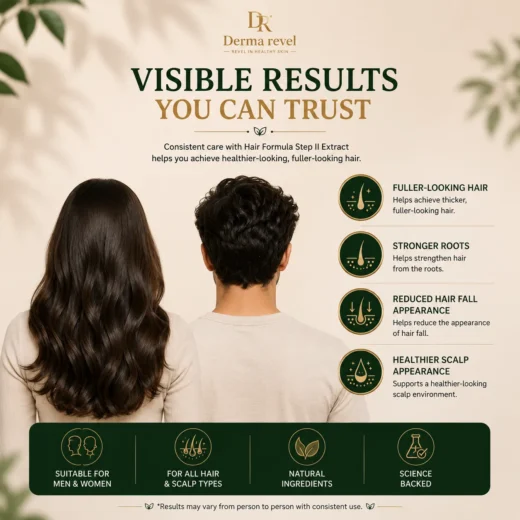 hair-formula-step-ii-extract-visible-results Healthy fuller-looking hair for men and women using Hair Formula Step II Extract