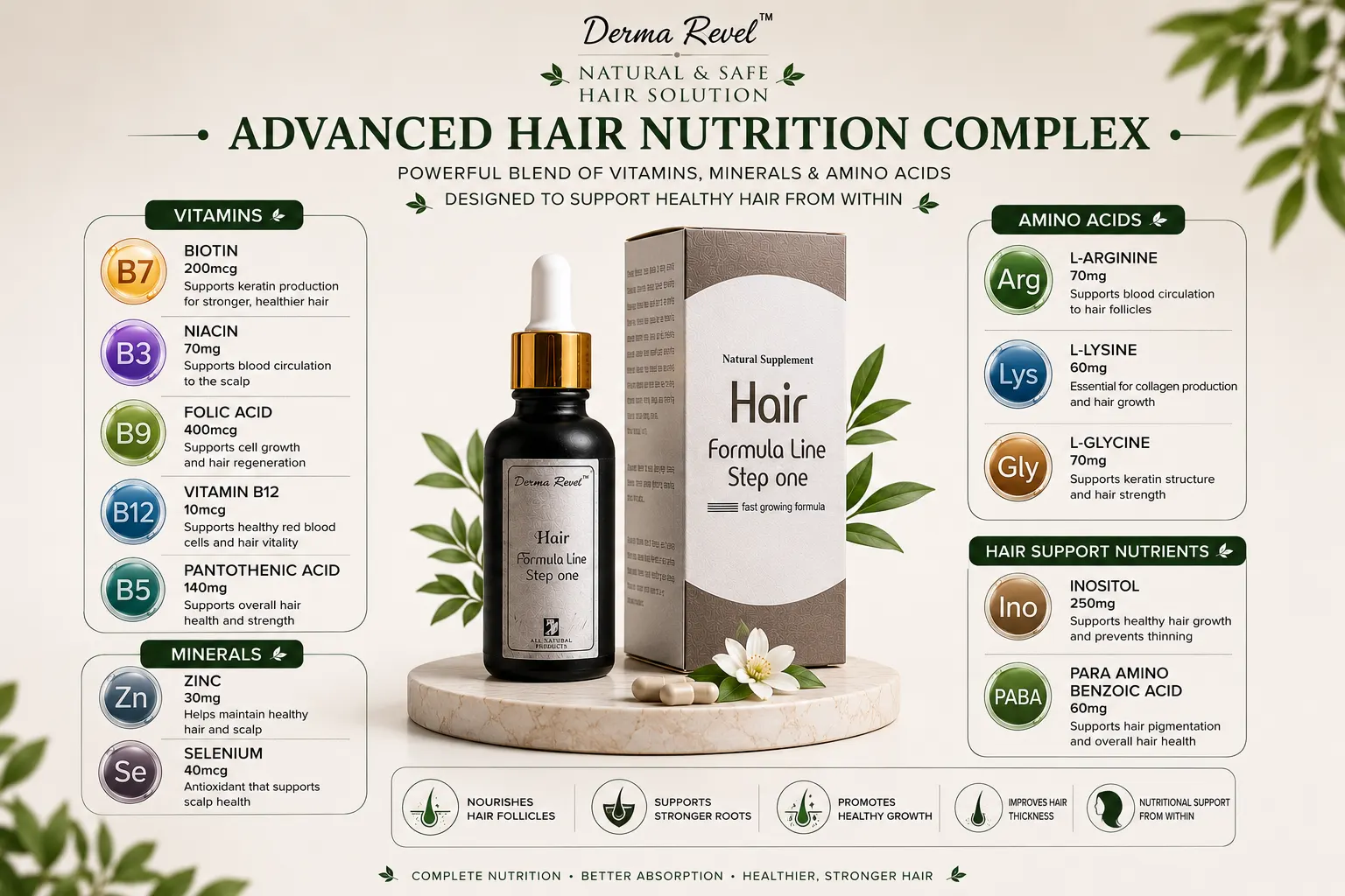 Hair Growth Supplement Pakistan with vitamins minerals and amino acids