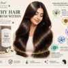 Healthy Hair Starts From Within Woman with long healthy hair beside Derma Revel Hair Formula Step One